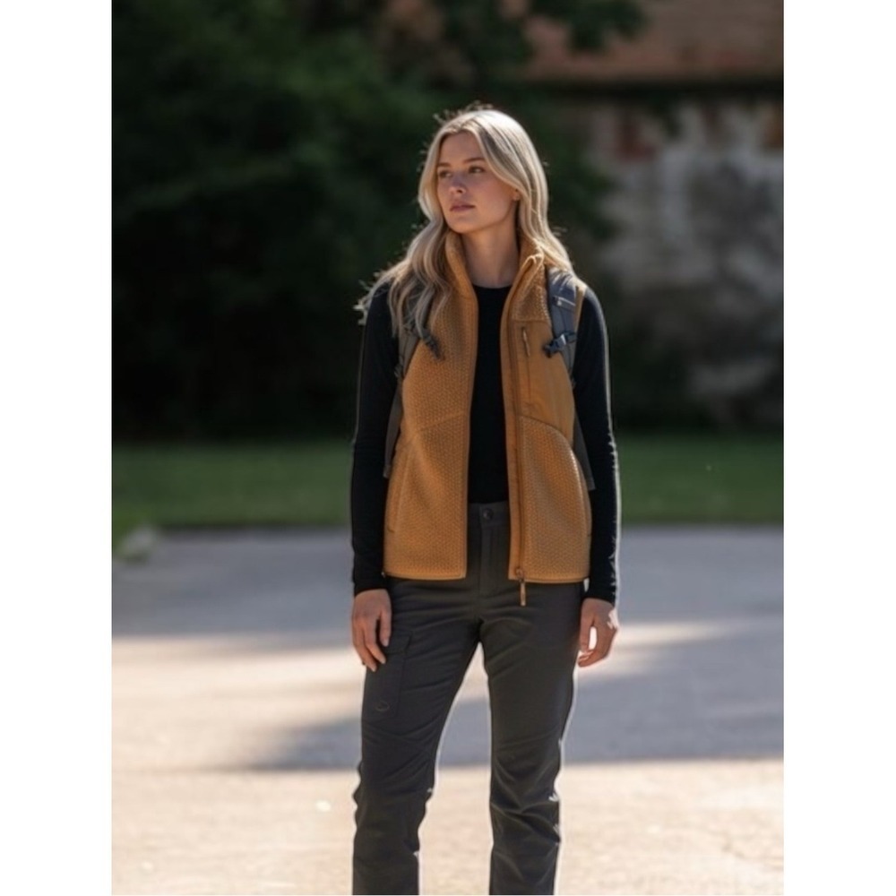 Indyeva Cordero Full Zip Sherpa Vest Women's Size M Tan Gorpcore